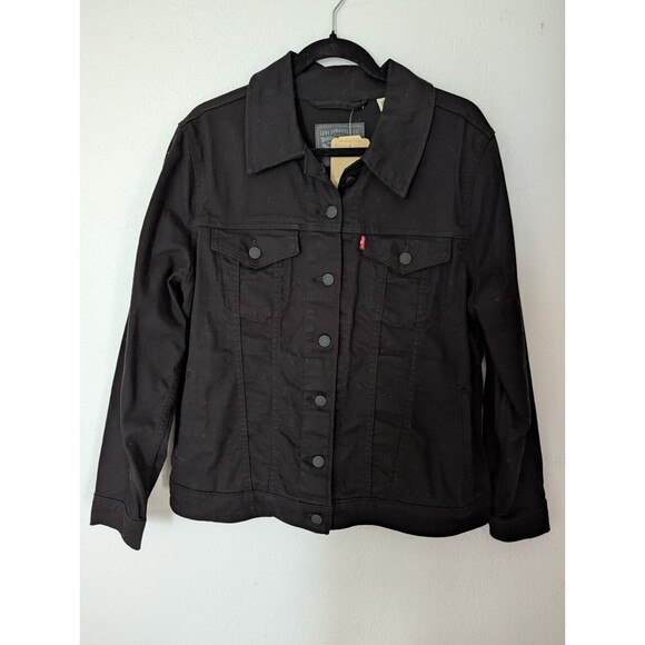 Levi's Women's Original Trucker Jacket, Black and Black Size 1X New - Picture 3 of 8